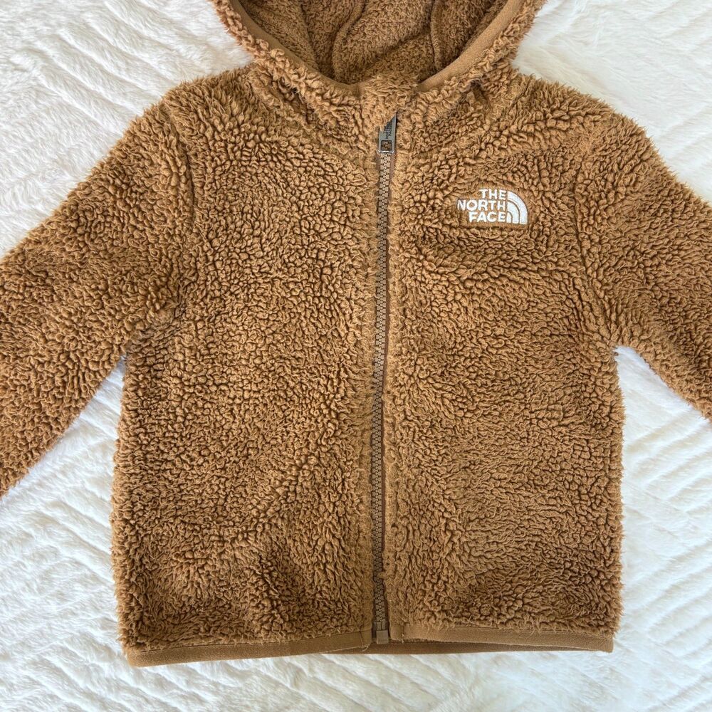 The North Face Baby 12-18M Campshire Bear Ears Teddy Brown Fleece Zip Hoodie - Picture 3 of 10
